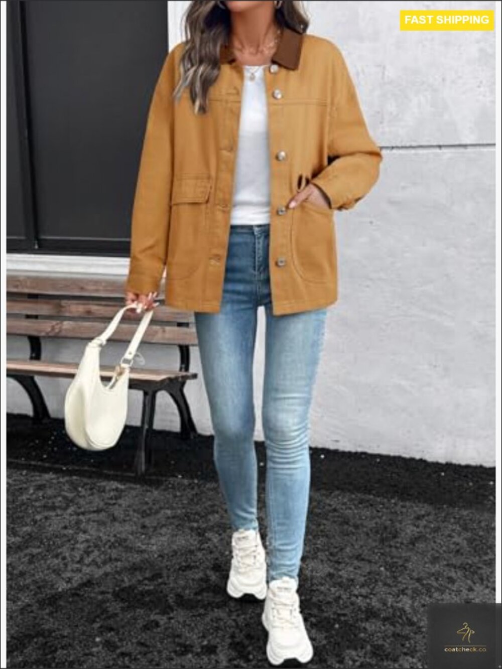 Oversized Denim Jacket Button Down Boyfriend Fit Casual Trendy Fall Spring Layer - Picture 6 of 7